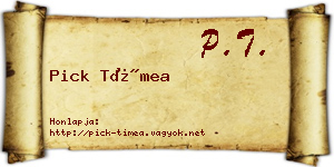Pick Tímea névjegykártya